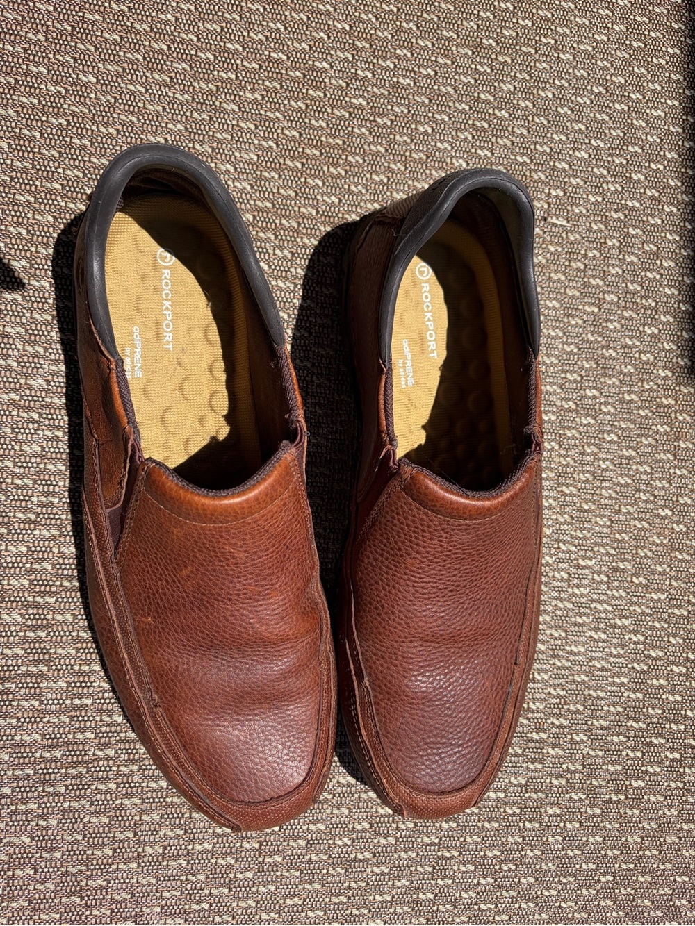 Rockport Men's Chestnut Brown Leather Slip-Ons